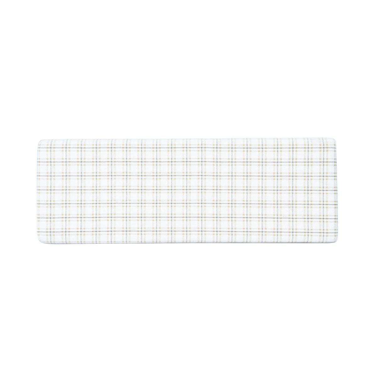 Natural Plaid Woven Fabric Bench Y592