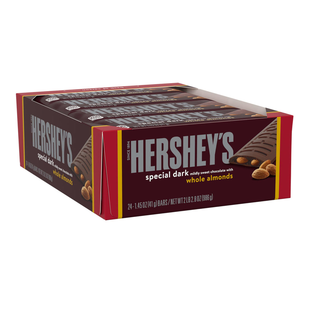 Dark Chocolate with Whole Almonds Candy Bars 1.45 oz 24 Count J4474
