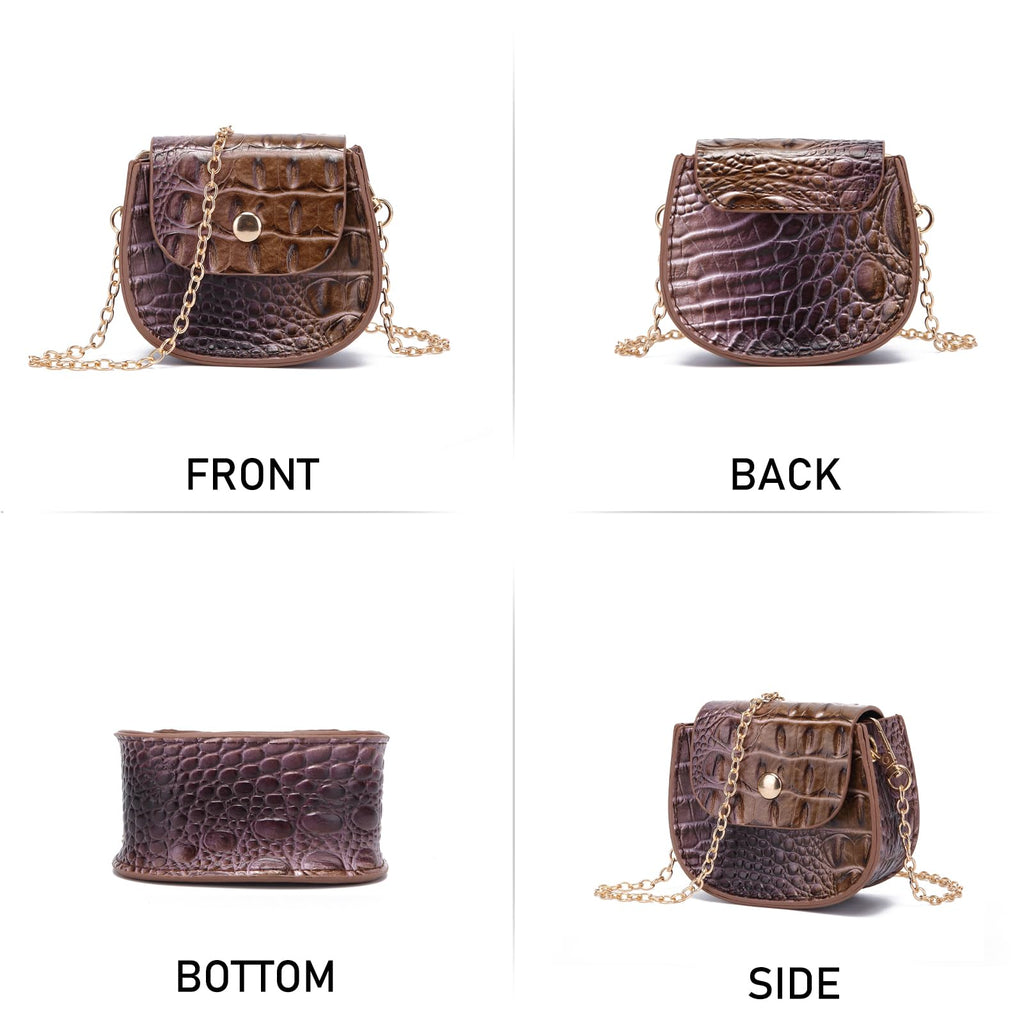 Mini Crocodile Embossed Leather Clutch R933