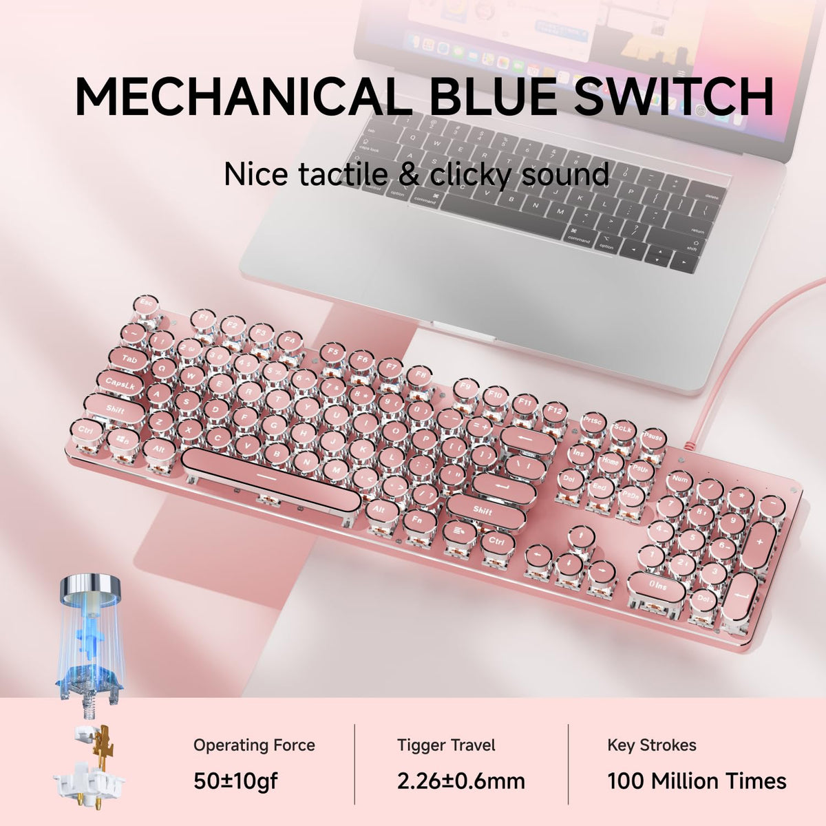Wired Mechanical Keyboard with White Backlit S388322