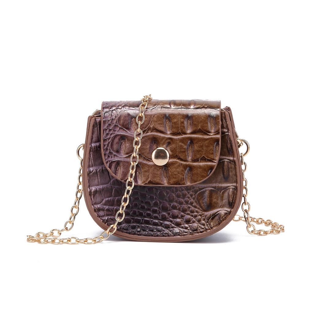 Mini Crocodile Embossed Leather Clutch R933