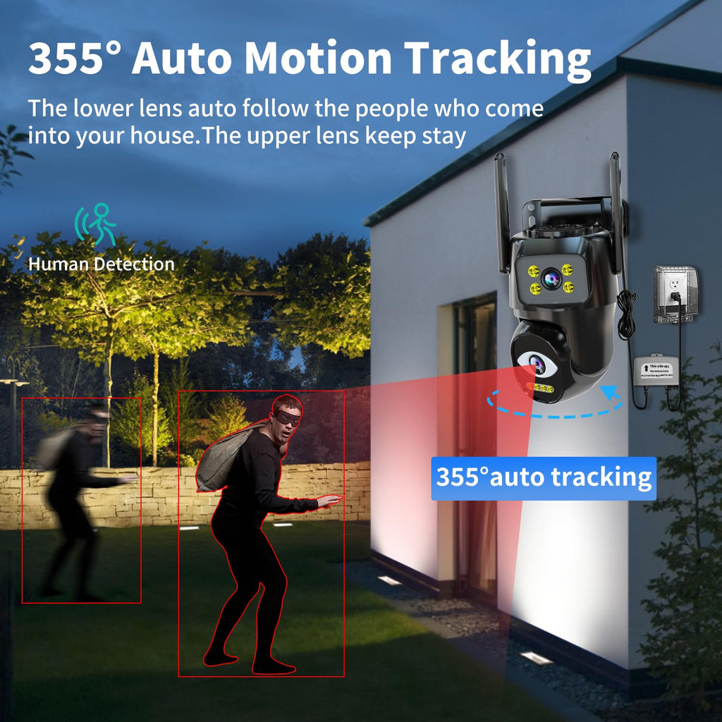 Dual Lens WiFi Security Camera Outdoor C596789