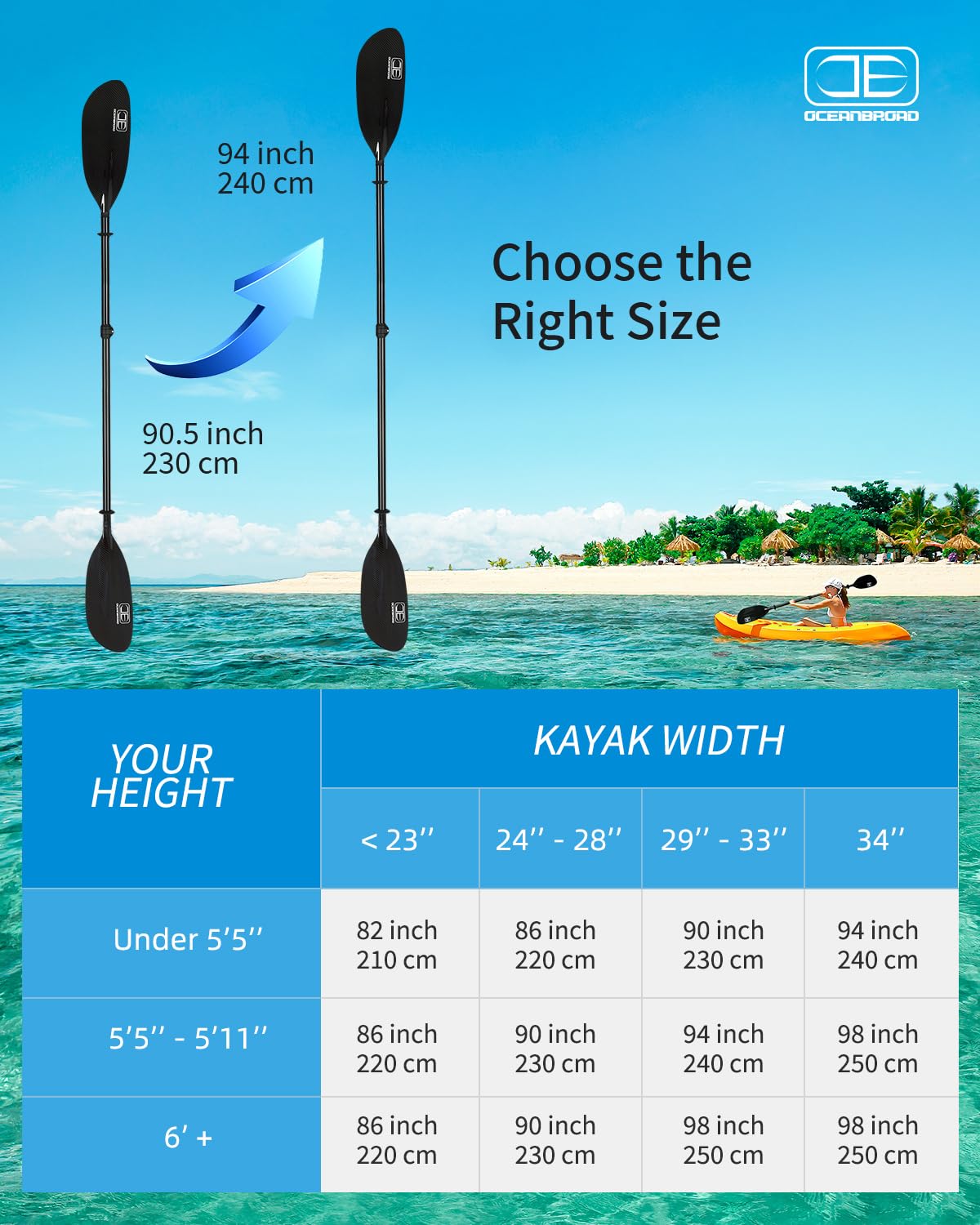 Full Carbon Fiber Adjustable Kayak Paddle Q5407