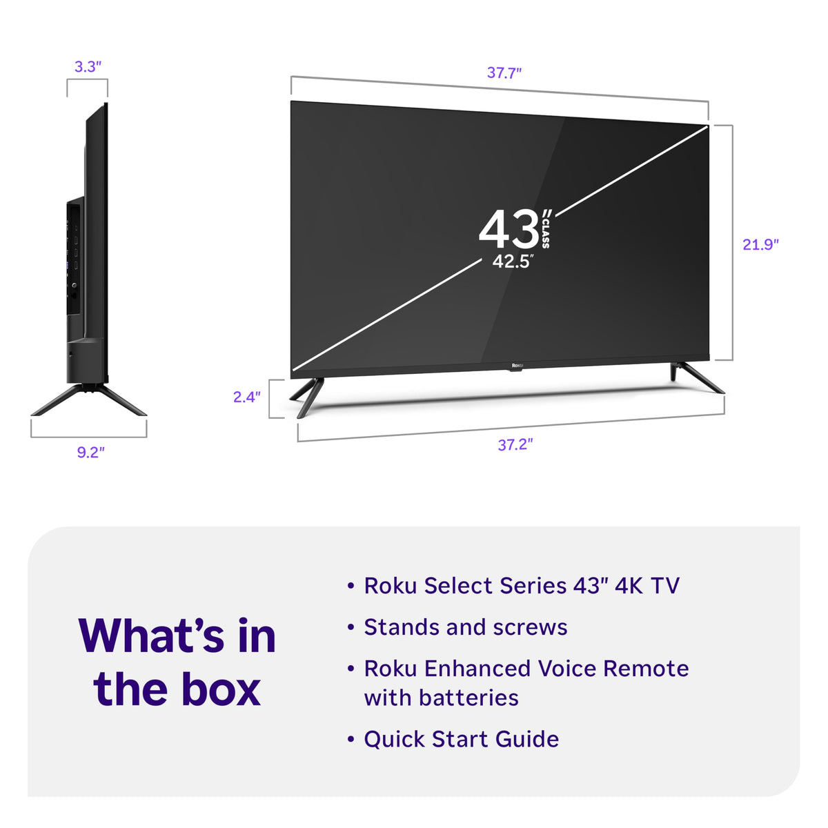 43-Inch 4K HDR LED Smart TV T848568
