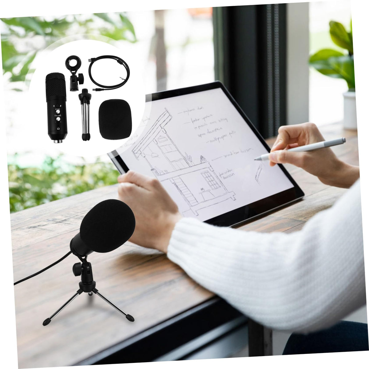USB Condenser Microphone with Tripod Stand and USB Cable C76213