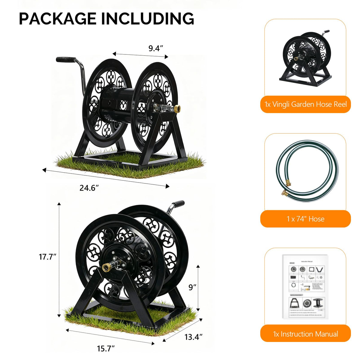 Wall Mount Hose Reel with 108FT Capacity L607777