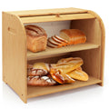 Bamboo 2-Tier Roll-Top Bread Box D631917
