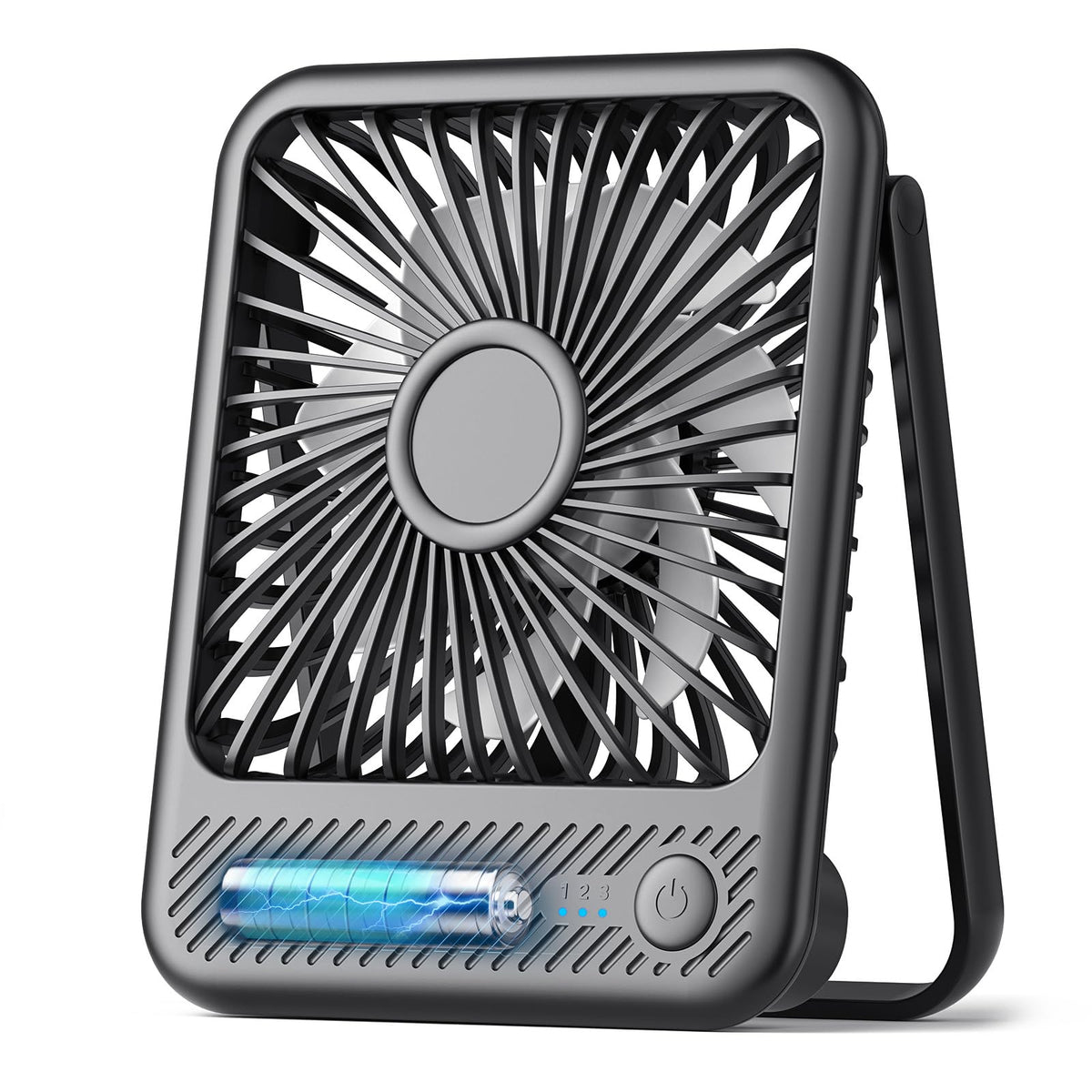 Battery Operated Desk Fan, 5'' Portable USB Fan, 11h Runtime, 3 Speeds G3963