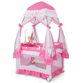 4-in-1 Pack and Play with Canopy, Changing Table and Bassinet, Hot Pink B555