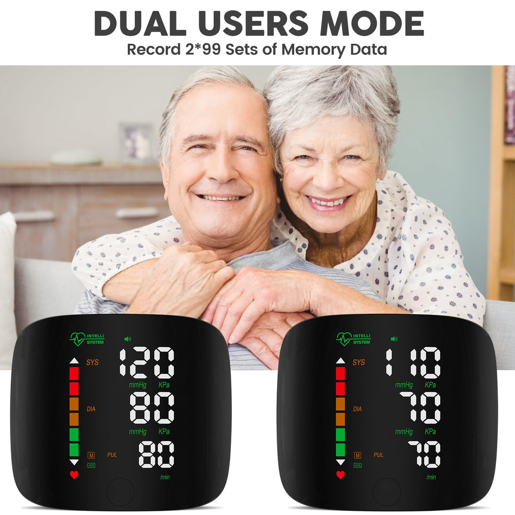 Wrist Blood Pressure Monitor Led Display Black P184