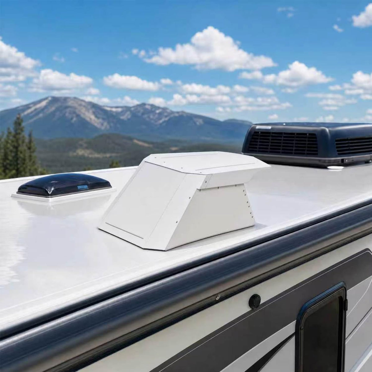 RV Roof Vent Cover, Metal, Rainproof, Universal Fit T586