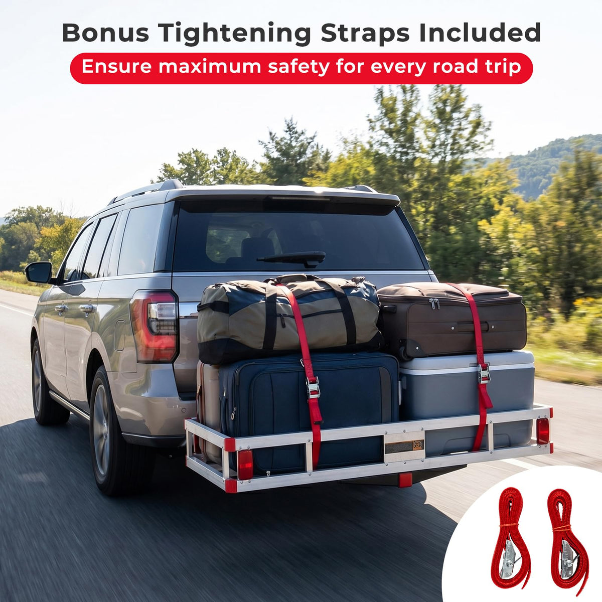 Aluminum Hitch Mount Cargo Carrier with 9" Side Rails, 500 lbs Capacity N977990