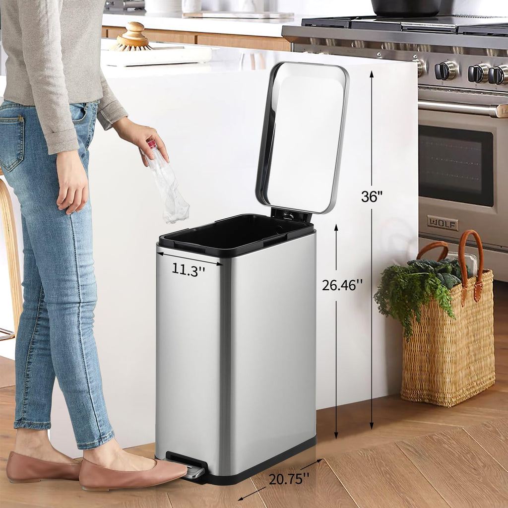 13.2 Gallon Stainless Steel Step Trash Can D2221