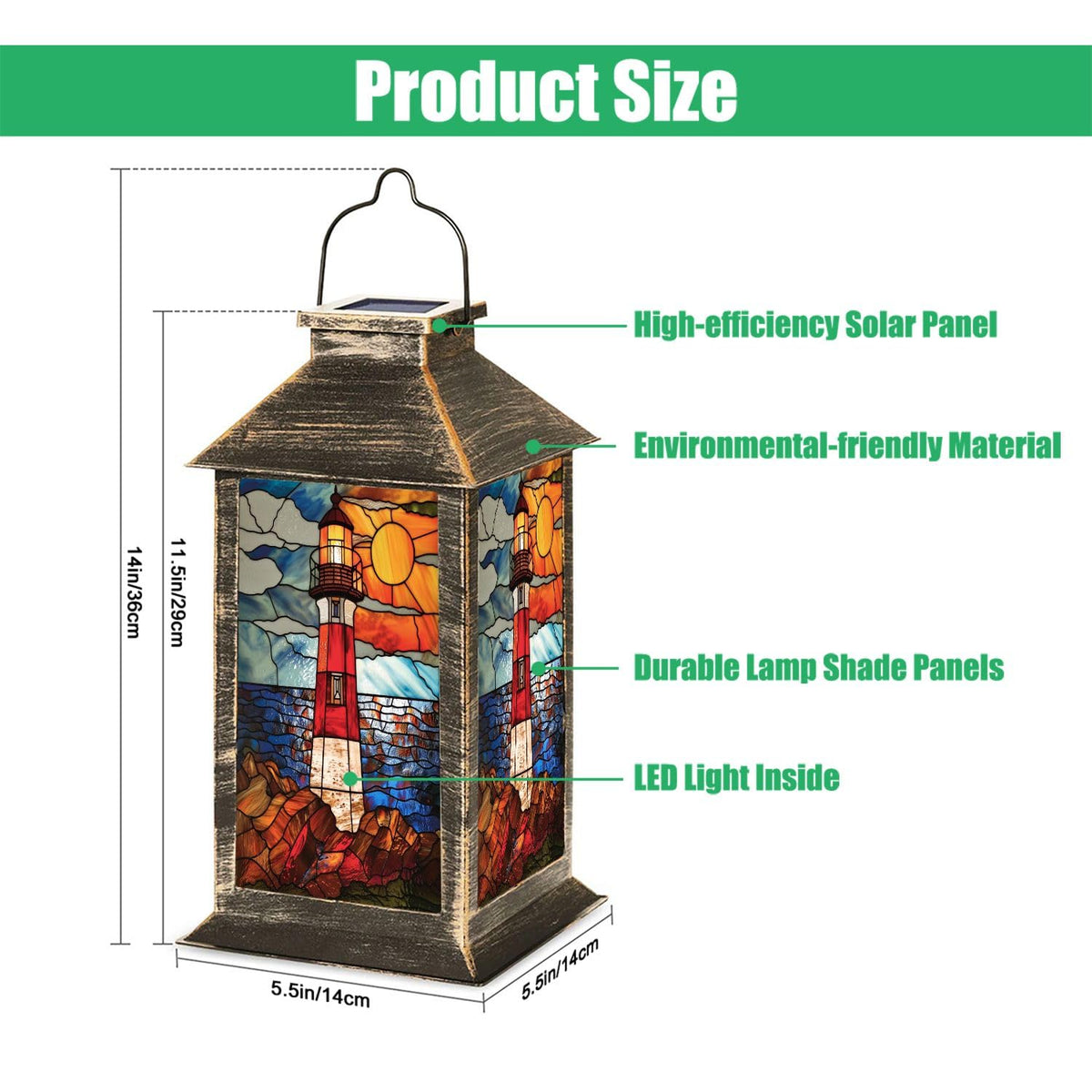 Solar Powered Waterproof Hanging Lantern S9414