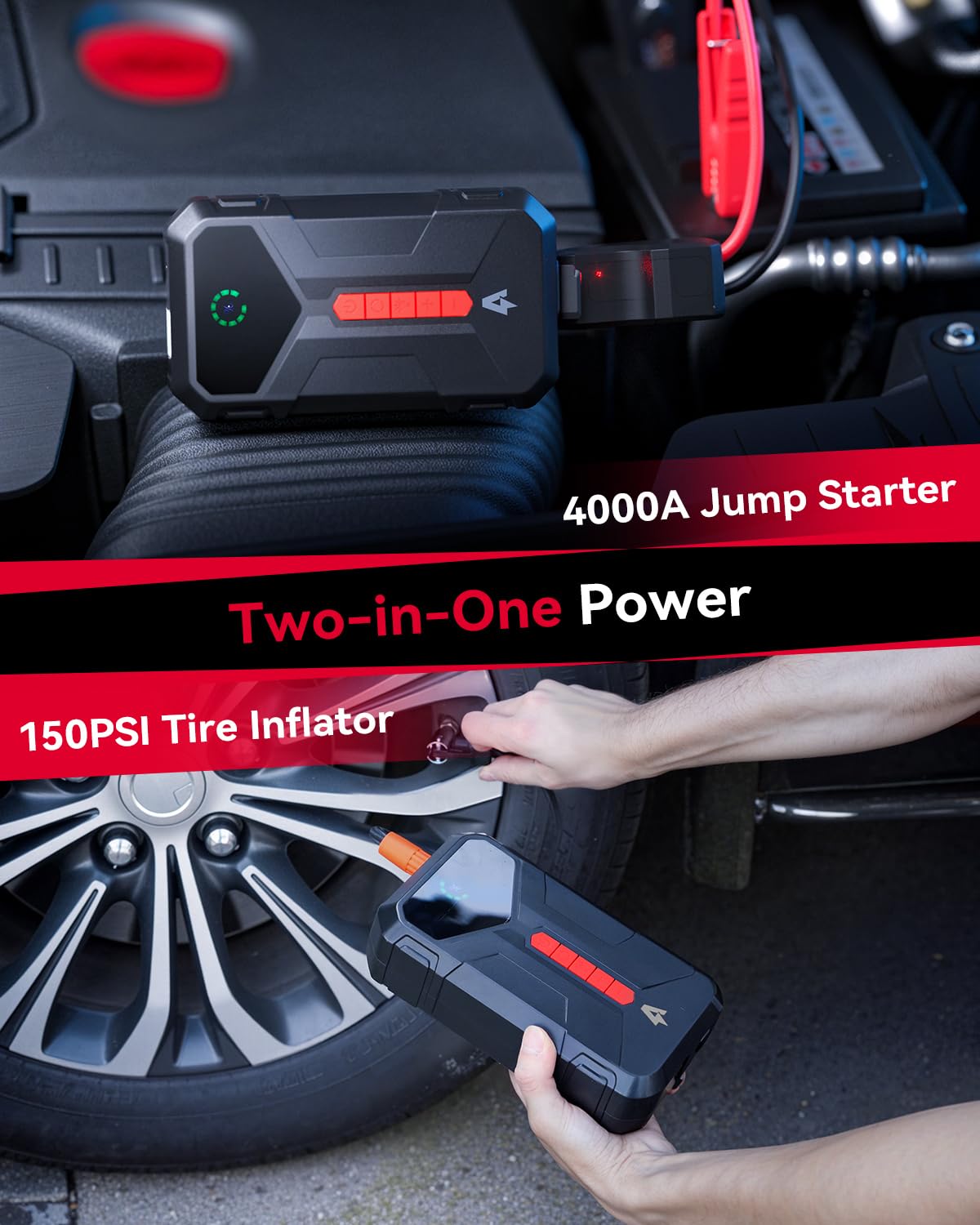 4000A Jump Starter with 150PSI Air Compressor Y446