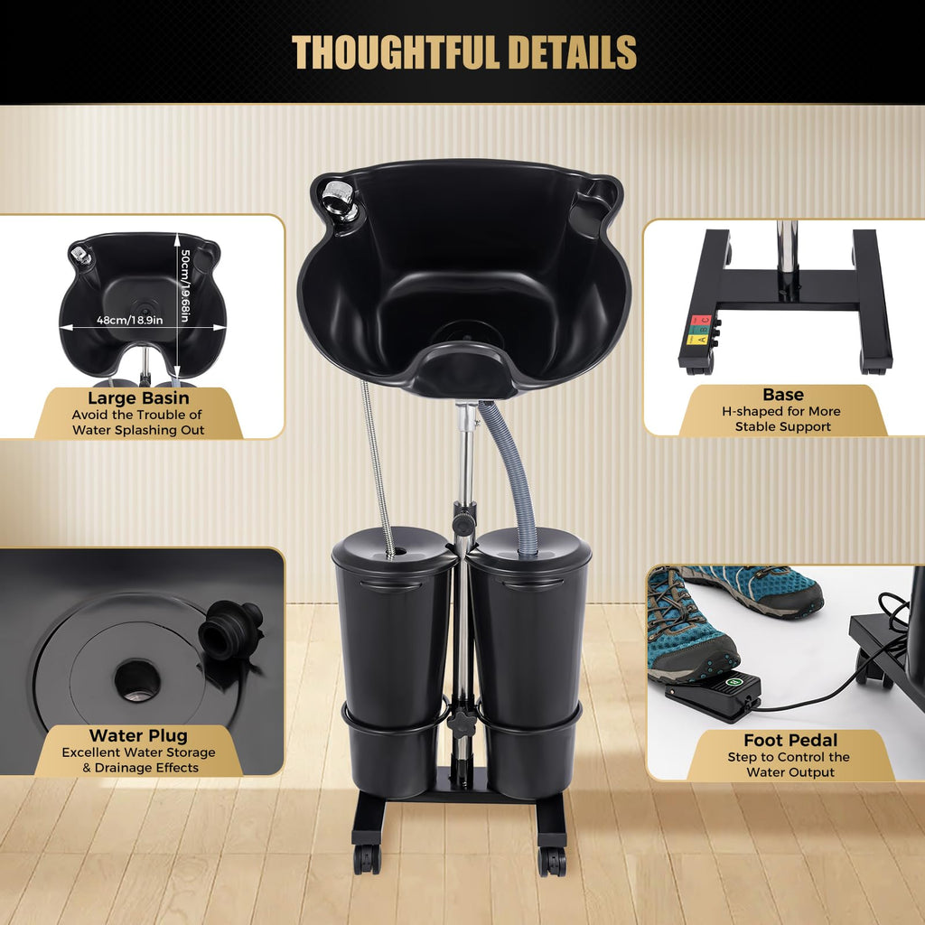 Portable Shampoo Basin with 2 Buckets E469