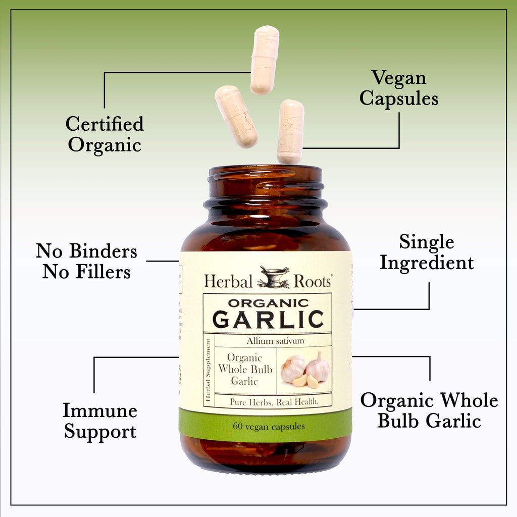 Organic Whole Bulb Garlic 60 Vegan Capsules U355