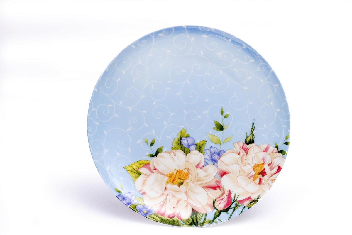Blue Ceramic Porcelain 12 Pc Plates and Mugs Set O9018