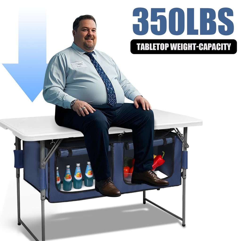 Foldable Camping Table with Storage E546947