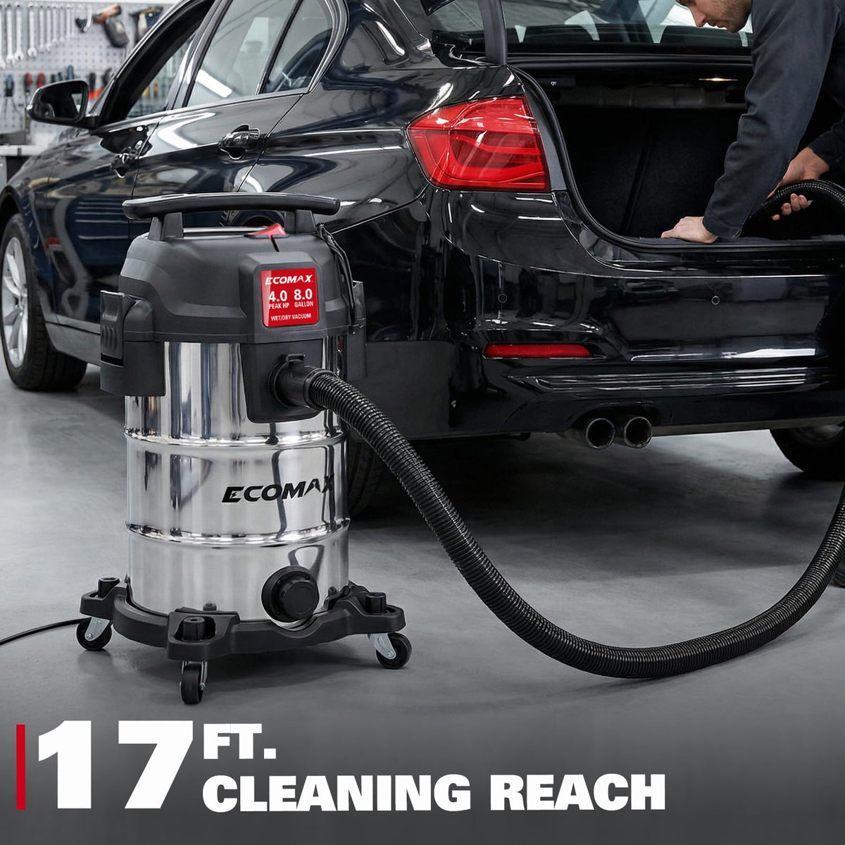 8 Gallon Stainless Steel Wet and Dry Shop Vacuum I167
