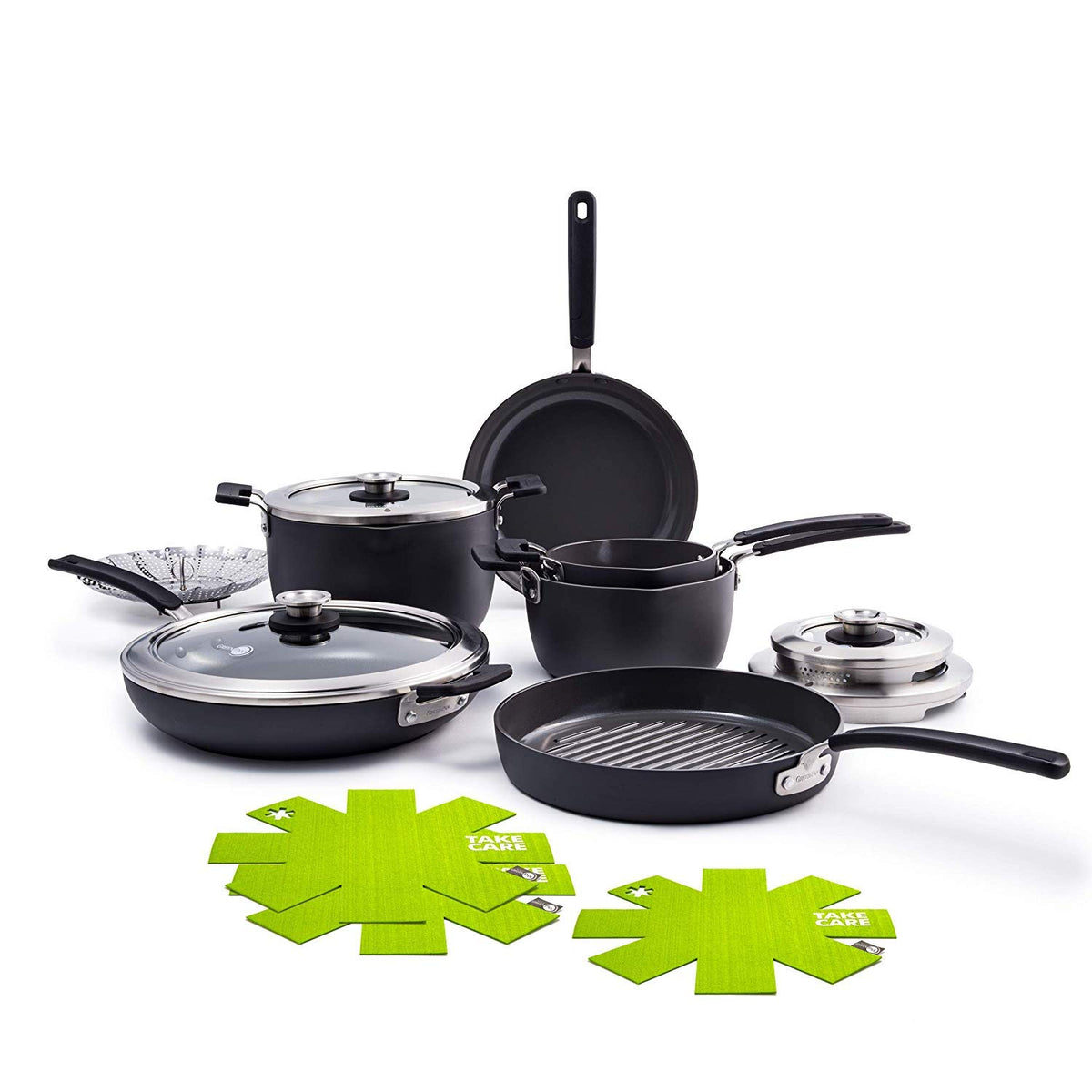 11 Piece Black Ceramic Nonstick Cookware Set L15772