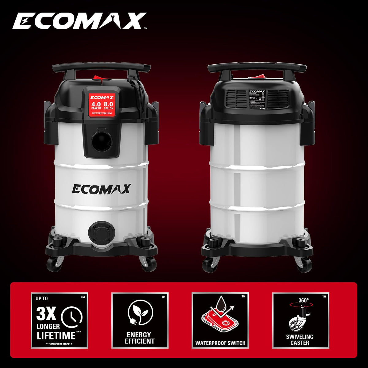8 Gallon Stainless Steel Wet and Dry Shop Vacuum I167