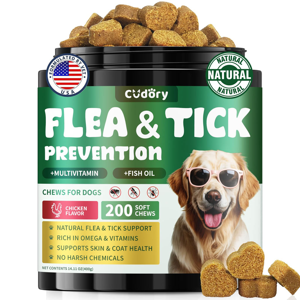 Flea and Tick Prevention for Dogs with Vitamins Fish Oil T822407