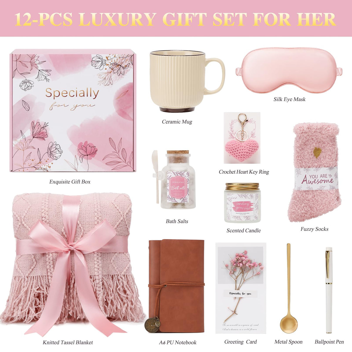Pink Self Care Gift Basket Z60537