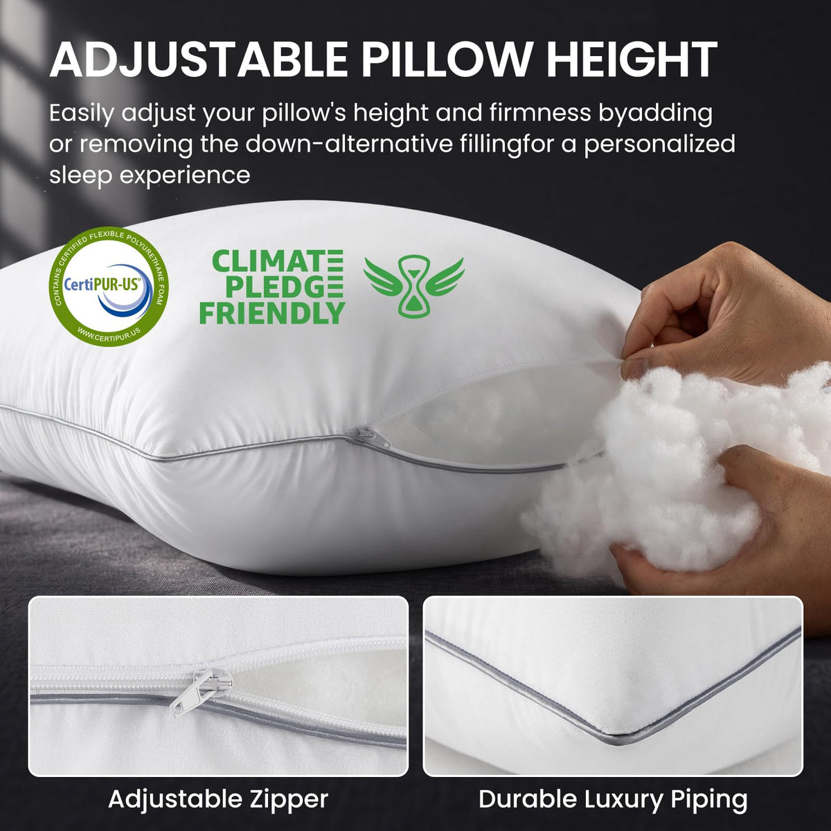 King Size Set of 2 Firm Bed Pillows R20435