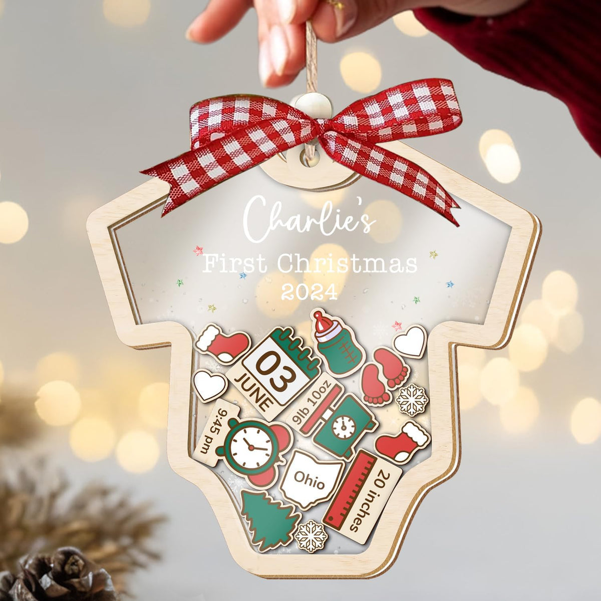 Baby's First Christmas Ornament 2026 Acrylic Wooden 5" H339929
