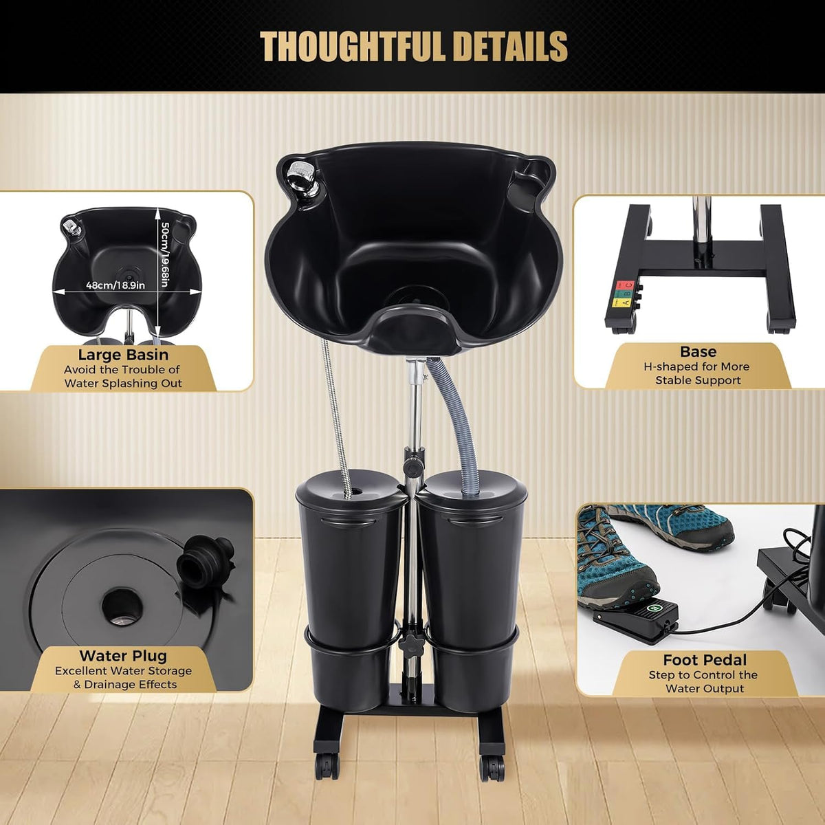 Portable Salon Shampoo Bowl with Electric Pump L326560