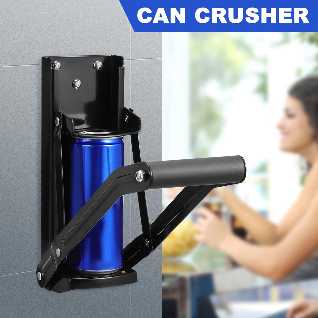 Black Wall Mounted Can Crusher with Bottle Opener M80463