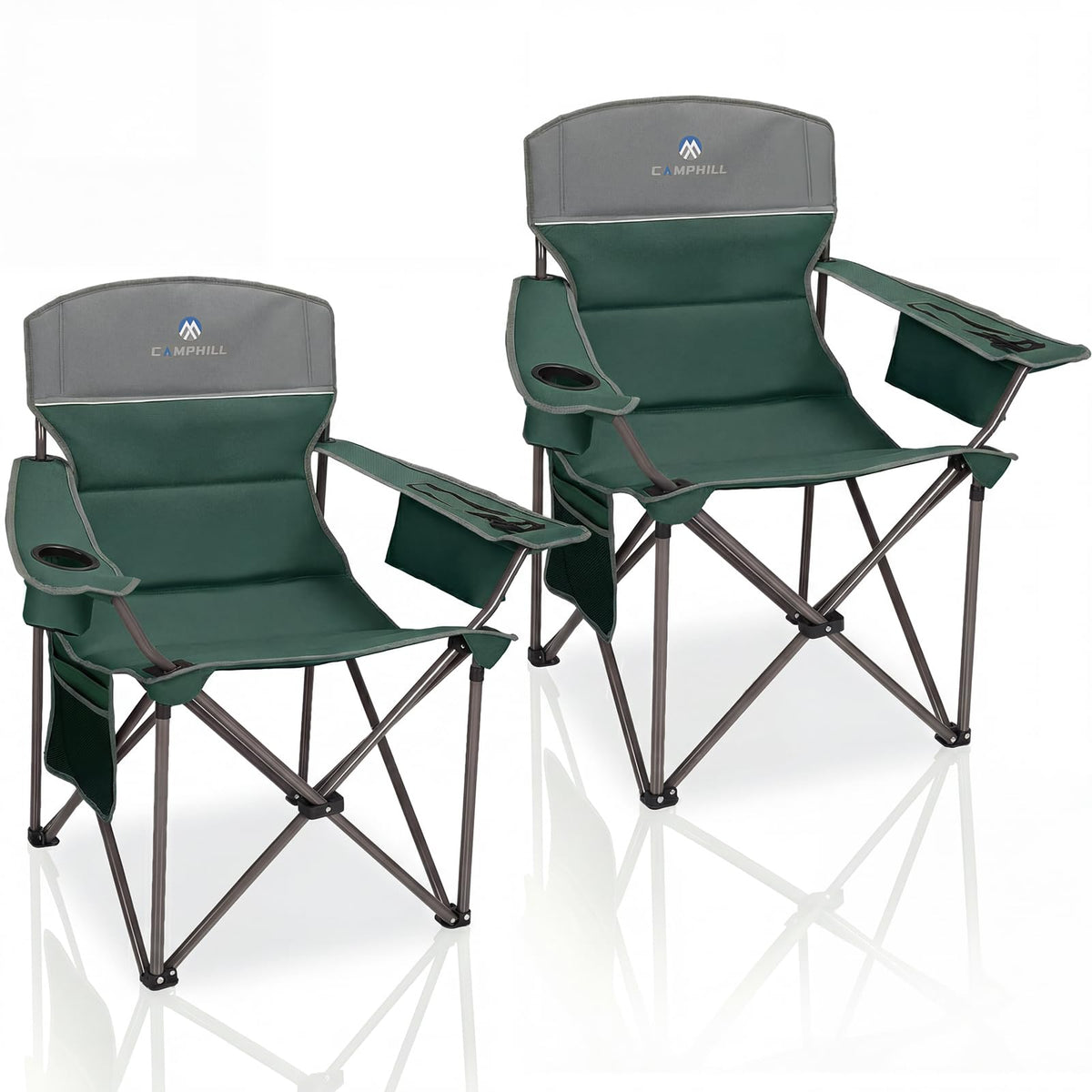 Oversized 2 Pack Heavy Duty Padded Camping Chair with Cooler Bag Y207