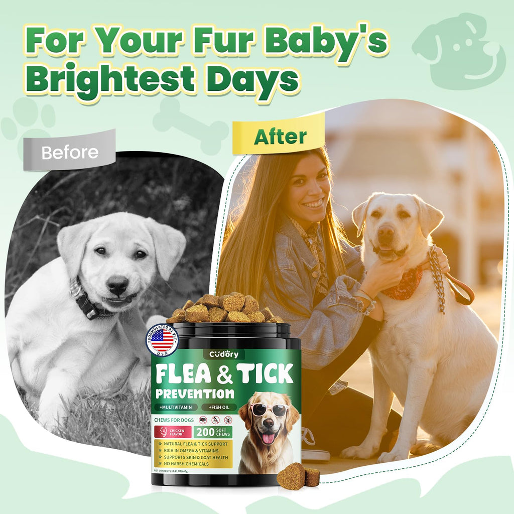Flea and Tick Prevention for Dogs with Vitamins Fish Oil T822407