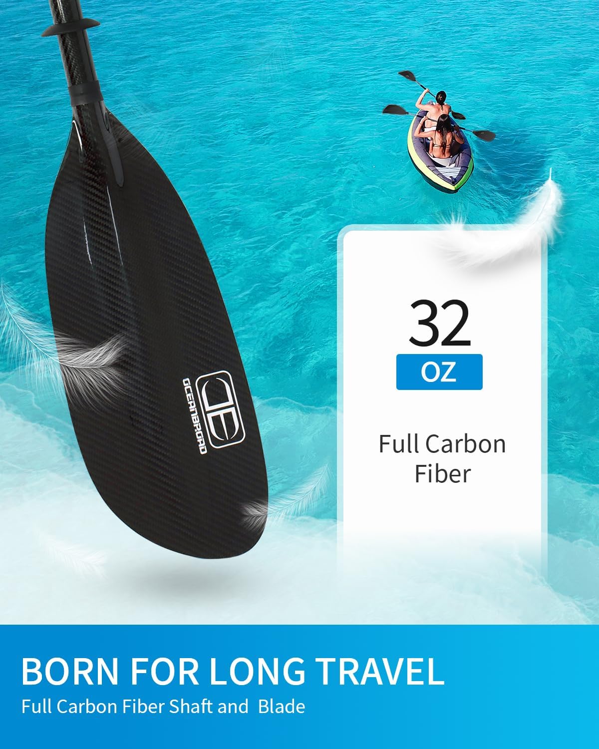 Full Carbon Fiber Adjustable Kayak Paddle Q5407
