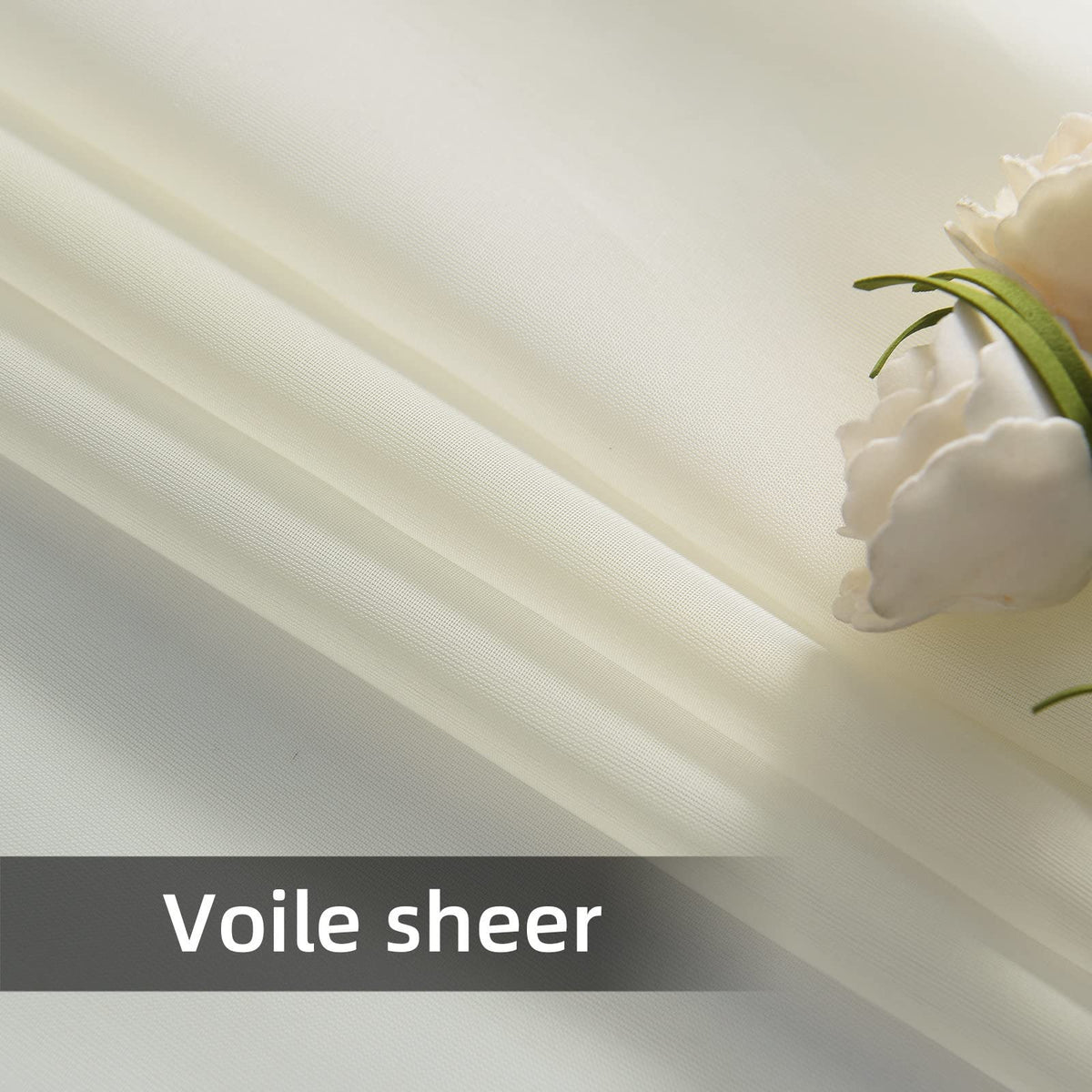 Solid Sheer Rod Pocket Curtain 2 Panels 52 Inch Width 84 Inch Long T935551