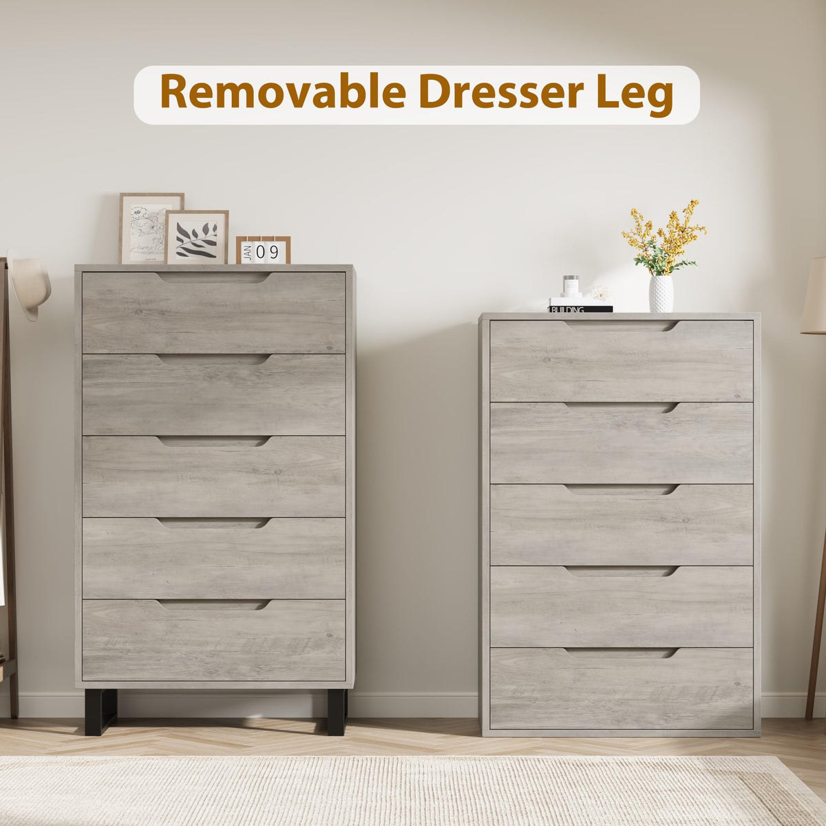 5 Drawer Vertical Dresser with Storage O79913