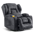 Manual Swivel Rocker Recliner Chair Velvet Grey V603