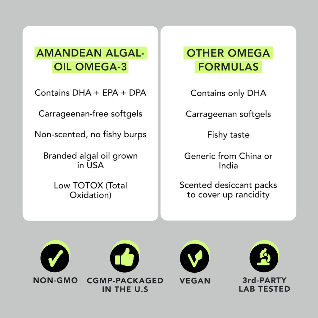 Vegan Omega-3 Algal Oil DHA EPA Softgels, 120ct Z944