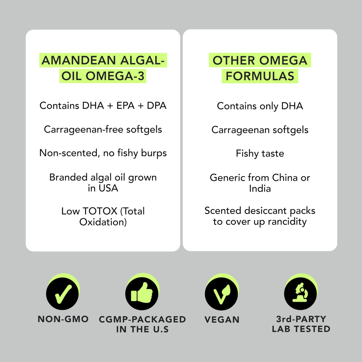 Vegan Omega-3 Algal Oil DHA EPA Softgels, 120ct Z944