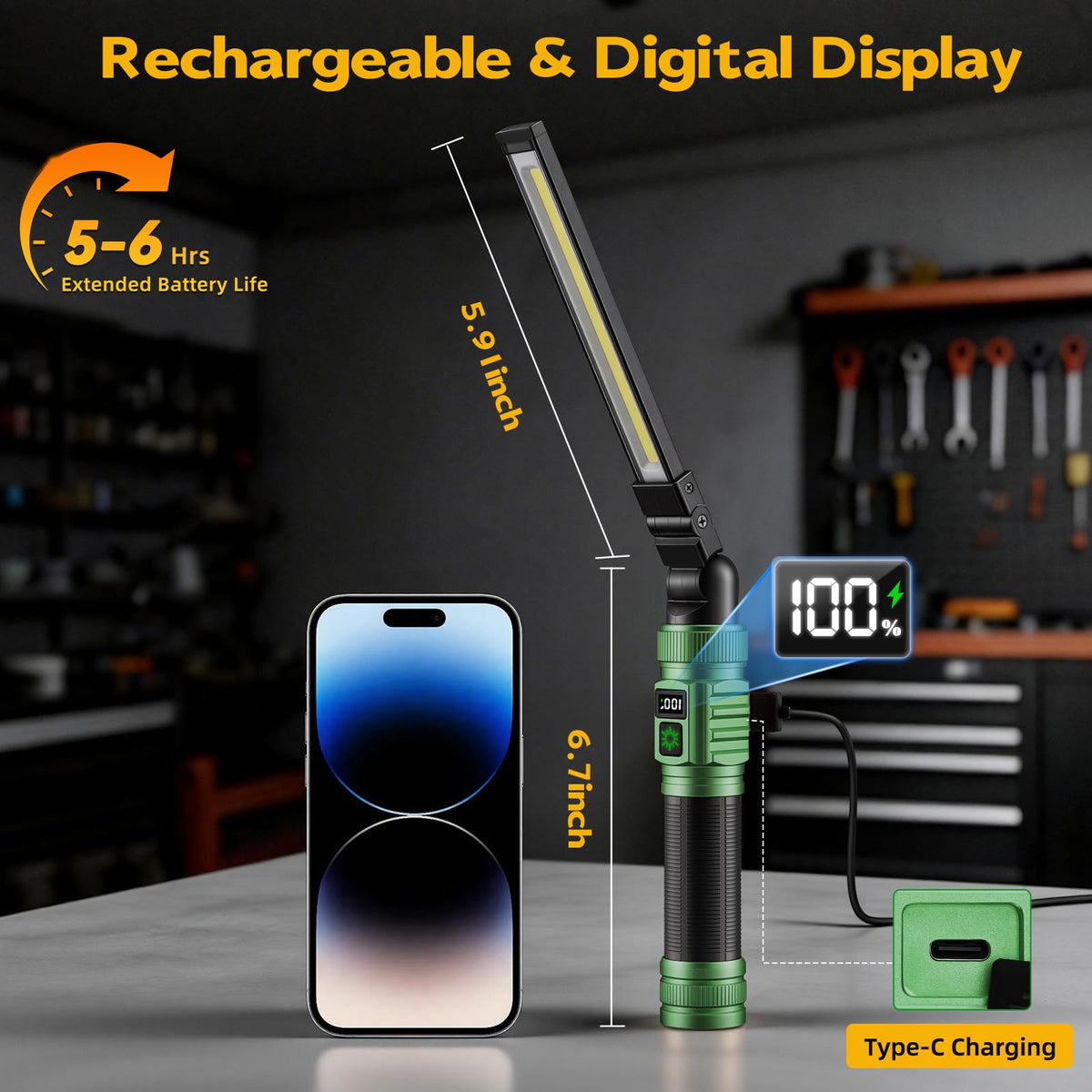 Rechargeable Magnetic LED Work Light U56023