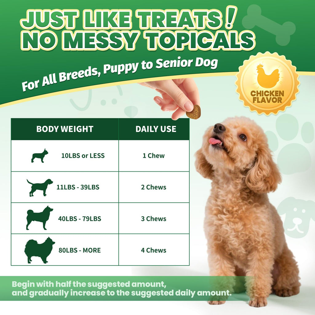 Flea and Tick Prevention for Dogs with Vitamins Fish Oil T822407