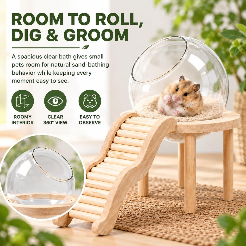 Hamster Bath Container with Clear Dome O585713