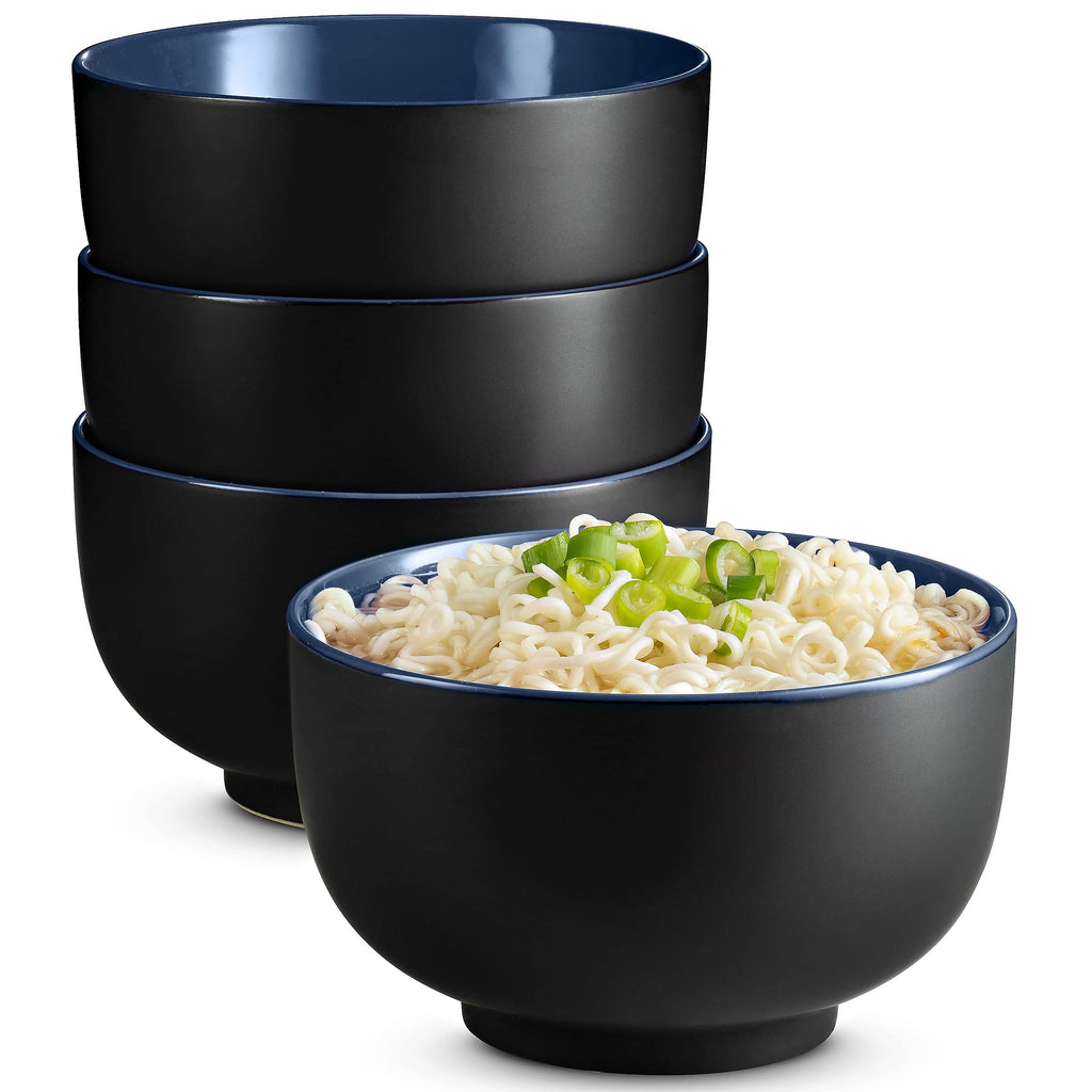 Ceramic Japanese Noodle Bowl Set, 34 oz, Set of 4 J714