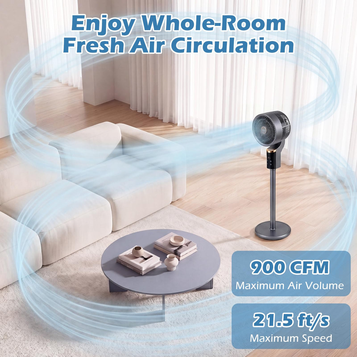 Compact Oscillating Standing Fan J60197