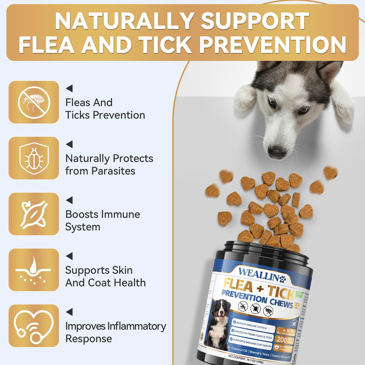 Flea and Tick Prevention Soft Chews for Dogs and Cats O2047