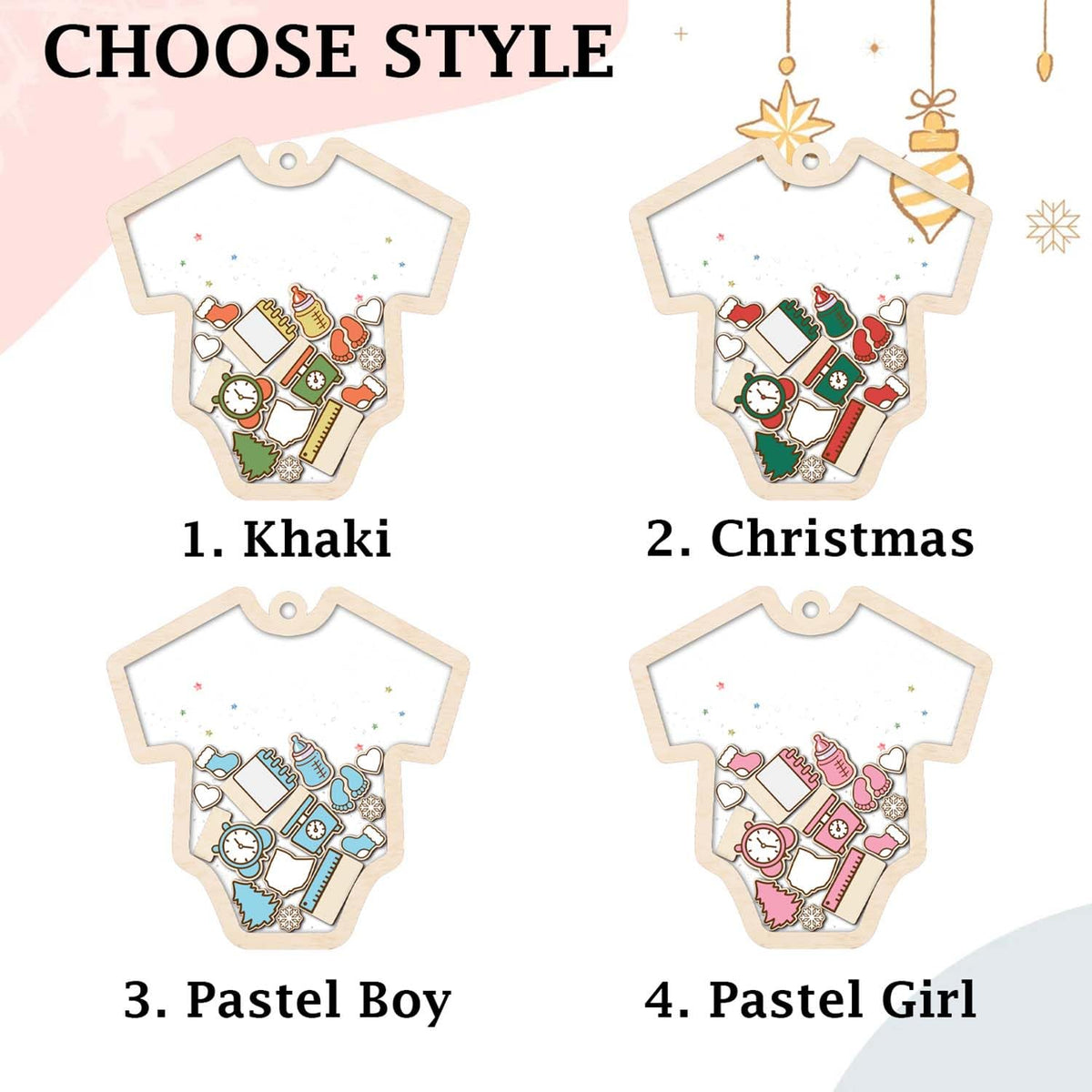 Baby's First Christmas Ornament 2026 Acrylic Wooden 5" H339929