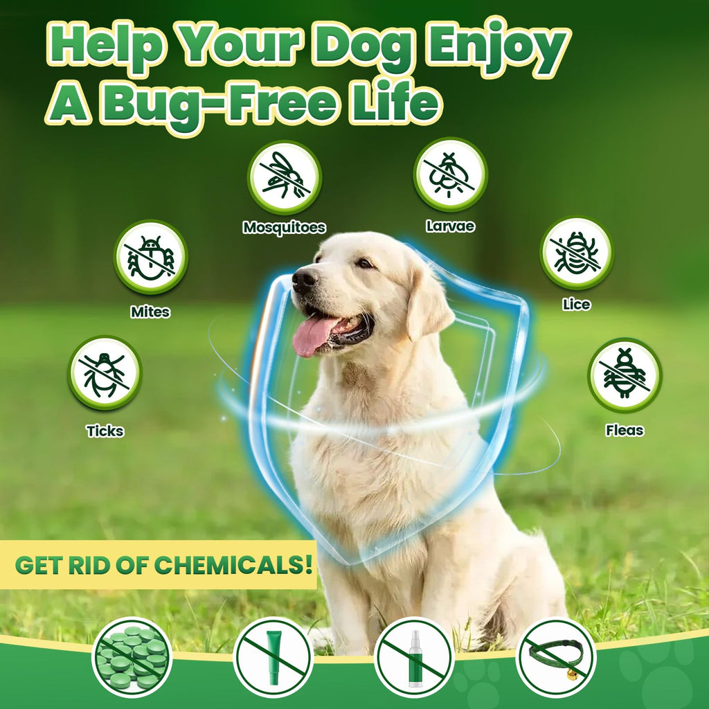 Flea and Tick Prevention for Dogs with Vitamins Fish Oil T822407