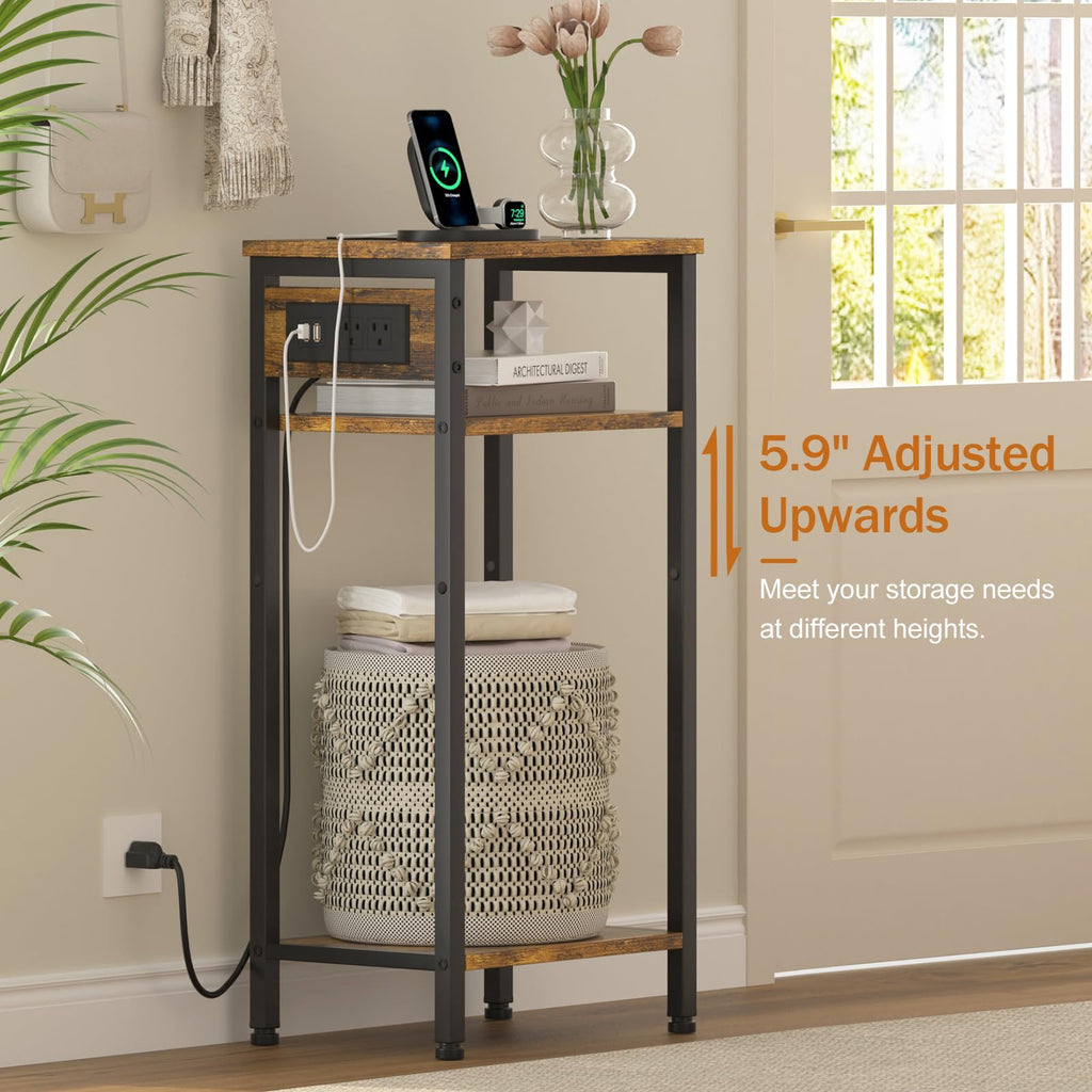 Tall End Table with Charging Station Y251073