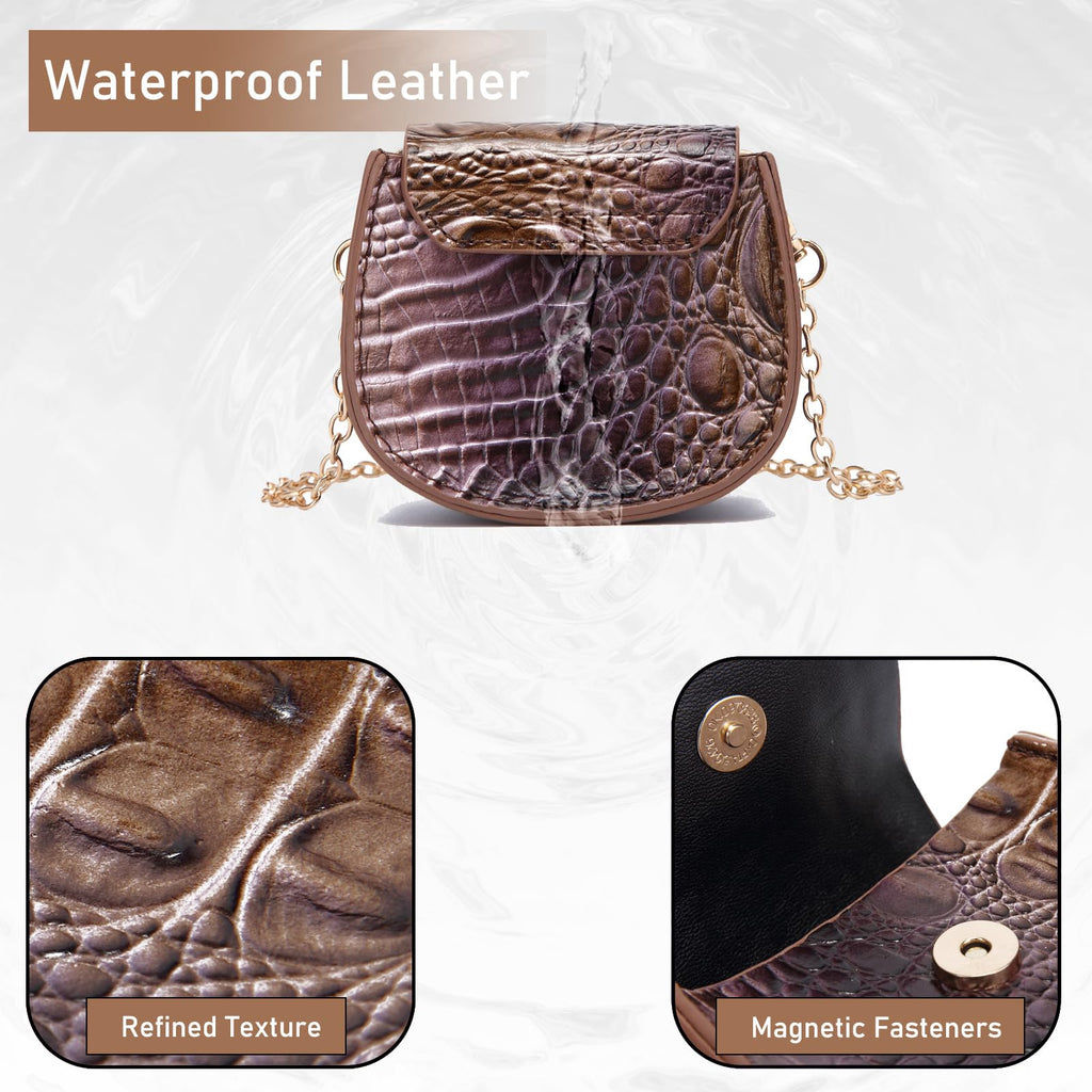 Mini Crocodile Embossed Leather Clutch R933